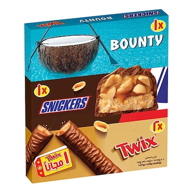 2 Twix + 1 Bounty + 1 Snickers Chocolate Promo Pack