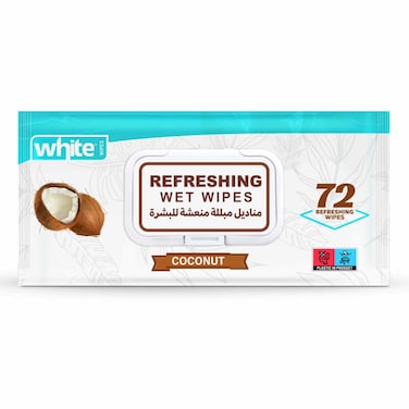 White Wipes Coconut - 72 Wipes
