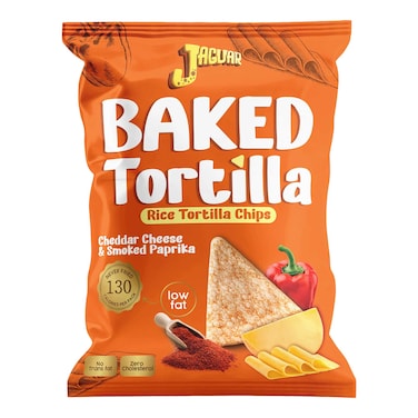 رقائق تورتيلا الأرز جاغوار - بنكهة جبنة شيدر والبابريكا المدخنة - 35 جم