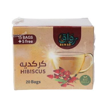 أكياس شاي الكركديه رواق - 20 كيس