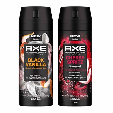 بخاخ معطر الجسم أكس بلاك فانيلا + شيري سبرتز - 150 مل