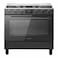 Toshiba Gas Cooker, 90 cm, 5 Burners, Full Safety, Digital Screen &amp; Cooling Fan, Morandi Grey, RLA2-90MG5GE(MG)-EG
