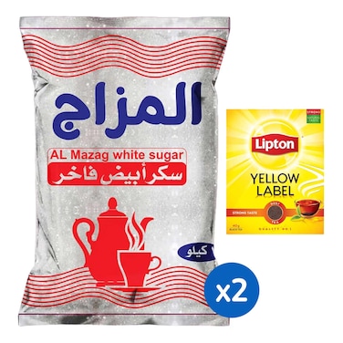سكر المزاج - قطعتان + شاي ليبتون - 40 جرام