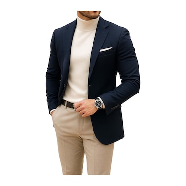 LC MEN BLAZER PLAIN SILVER 509
