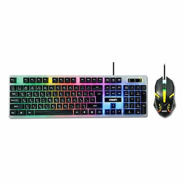 Crash X90 Wired RGB Gaming Keyboard + Mouse - English/Arabic