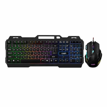 لوحة مفاتيح وماوس جيمينج كراش X200 سلكية بإضاءة RGB - إنجليزي/عربي