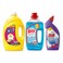 Oxi Dishwashing Liquid with Yellow Lemon - 4 Liters + Brix Multi-Purpose Cleaner - Pine Scent - 730ml + Brix Disinfecting Toilet Cleaner - Lavender Scent - 450ml