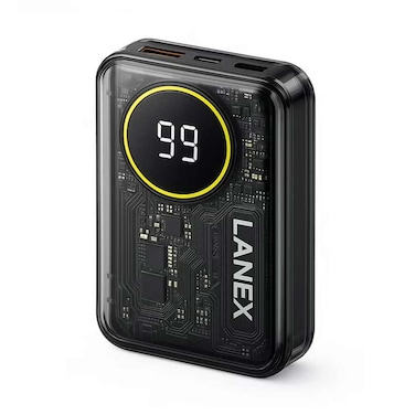 Lanex 10000mAh Power Bank - 22.5W Fast Charging with Digital Display - Transparent - LP23