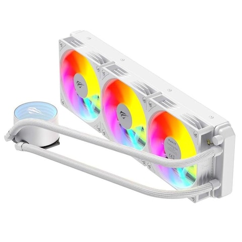 مبرد سائل لوحدة المعالجة المركزية Gamenote F2002 مقاس 360 مم باللون الأبيض - متوافق مع AM5 وIntel LGA1700