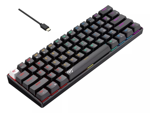 Havit KB903L 61 Keys Rainbow LED Backlit Computer Light up USB Wired Gaming Keyboard Backlit Mechanical Gaming Keyboard for PC