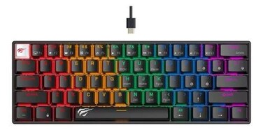 Havit KB903L 61 Keys Rainbow LED Backlit Computer Light up USB Wired Gaming Keyboard Backlit Mechanical Gaming Keyboard for PC