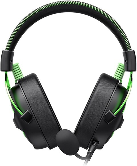 GAMING HEADPHONES BLACK-GREEN H2002E With Noise Cancellation, Adjustable Headband, Gaming - Surround Headset