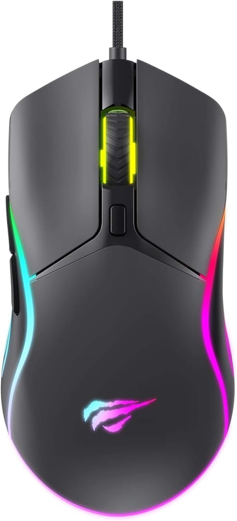 Havit ms1038 8000DPI Gaming Series RGB Wired Gaming Mouse, Black