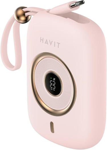 هافيت باور بانك صغير PB5214 10000 مللي امبير في الساعة PD35wat زهري