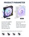 Gamenote F2096 120mm RGB Black Fan - 1800RPM