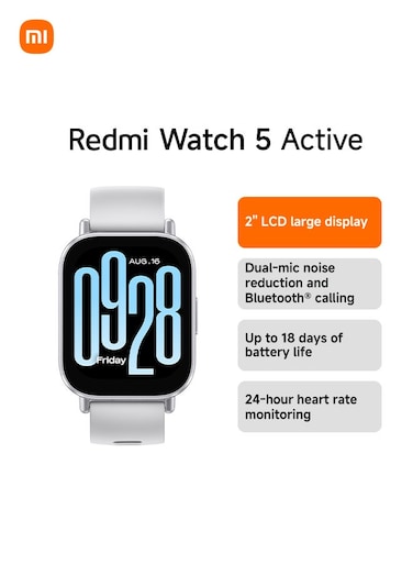 Xiaomi Redmi Watch 5 Active BHR8790GL - Matt Silver, Budget-Friendly Smartwatch with 2" LCD Display, Fitness Tracking And 18 Days Battery Life Matte Silver