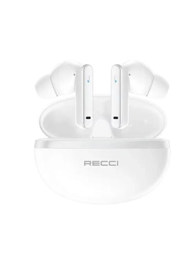 سماعة أذن لاسلكية Recci REP-W88 بتقنية إلغاء الضوضاء النشط - أبيض