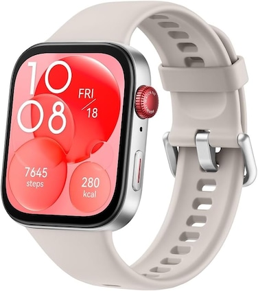 HUAWEI WATCH FIT 3 Smartwatch, 1.82" AMOLED Display, Ultra-Slim Design, All-Round Fitness Management, Comprehensive Health Management, Durable Battery Life, Compatible with iOS &amp; Android, Moon White