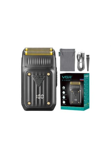 ماكينة حلاقة كهربائية لاسلكية قابلة لإعادة الشحن VGR V-363، لون أسود