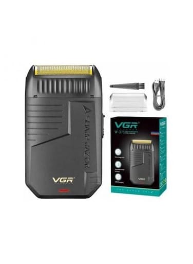 ماكينة حلاقة كهربائية لاسلكية قابلة لإعادة الشحن VGR V-375، لون أسود