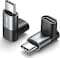 90 Degree Right Angle USB-C Male to USB-C Female Adapter, 2-Pack Type-C Up & Down USB-C 3.1/10Gbps PD 60W Fast Charge Extender for Steam Deck, Switch, VR and More Laptop, Tablet and Mobile Phone
