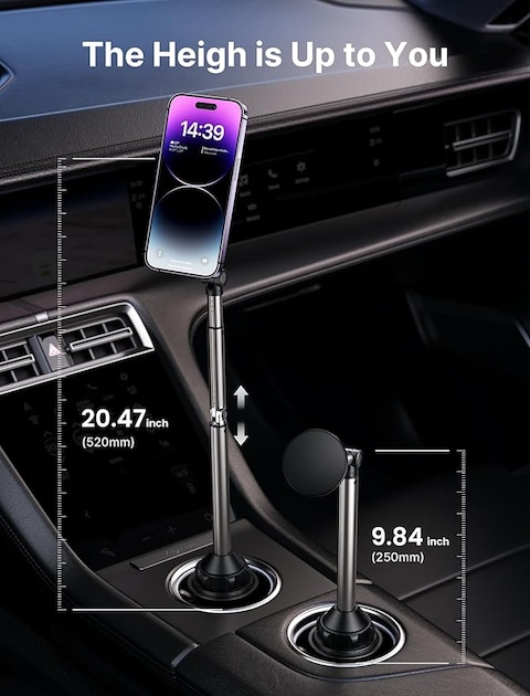 Jsaux Magnetic Cup Holder Phone Mount, Black