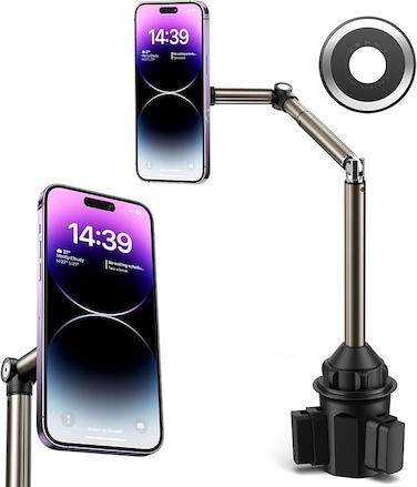 جي سوكس حامل اكواب مغناطيسي للموبايل - اسود، معدن