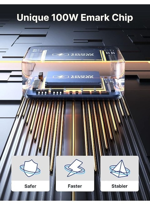 كابل جساوكس USB C إلى USB C 100 وات/5 أمبير [عبوة واحدة بطول 6.6 قدم]، سلك شحن سريع QC 4.0/USB PD نوع C متوافق مع MacBook Pro/Air M2، iPad Pro 12.9/iPad Air/Mini 6 Samsung Galaxy S23 S22 S21 أسود (2M)