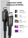كابل جساوكس USB C إلى USB C 100 وات/5 أمبير [عبوة واحدة بطول 6.6 قدم]، سلك شحن سريع QC 4.0/USB PD نوع C متوافق مع MacBook Pro/Air M2، iPad Pro 12.9/iPad Air/Mini 6 Samsung Galaxy S23 S22 S21 أسود (2M)