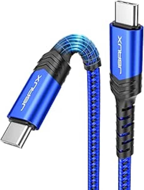 Jsaux CC0020 USB C to USB C (3.3ft/1M), JSAUX Type-C 100W 5A Cable Compatible with Pixel, Surface Go/Book 2 / Proand and More Type-C Devices-Blue