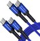 JSAUX USB C to USB C Cable 100W/5A [1-Pack ], QC 4.0/USB PD Type-C Fast Charging Cord Compatible with MacBook Pro/Air M2, iPad Pro 12.9/iPad Air/Mini 6 Samsung Galaxy S23 S22 Switch Blue (2M)