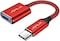 وصلة او تي جي من سلسلة ارمور جايساكس USB نوع سي ذكر (ثاندربولت 3) الى USB-A 3.0 انثى مع كابل متين النايلون المضفر بطول 0.16 متر، احمر