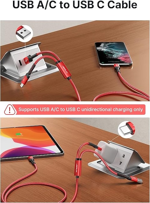 كابل USB C للشحن السريع بطول 2 متر وقدرة 60 وات من جي سوكس شاحن منفذ إلى بشدة تيار 3.1 امبير سلك شحن بمنفذ نوع متوافق مع سامسونج جالاكسي واي باد برو - اير ميني وماك بوك