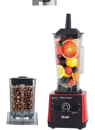 RAF Electric Blender + Chopper 2 X1, 2400W, 2.5L Black*Red - R.2840
