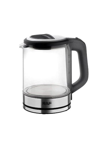 RAF Electric Glass Kettle, 1.8 Liters, 1350 Watts, Silver - R.7941