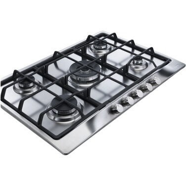 Franke Built-in Gas Hob, 75 cm, 5 Burners, Cast Iron Pan Supports, Stainless Steel, FHTL755 4GTCXSC