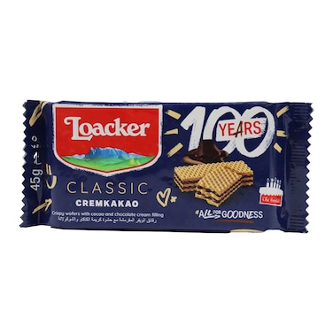 Loacker Wafer with Cream Cocoa  - 45 gm