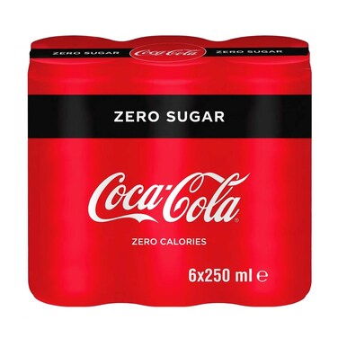 Coca Cola Drink Zero Calories 250 Ml 6 Pieces