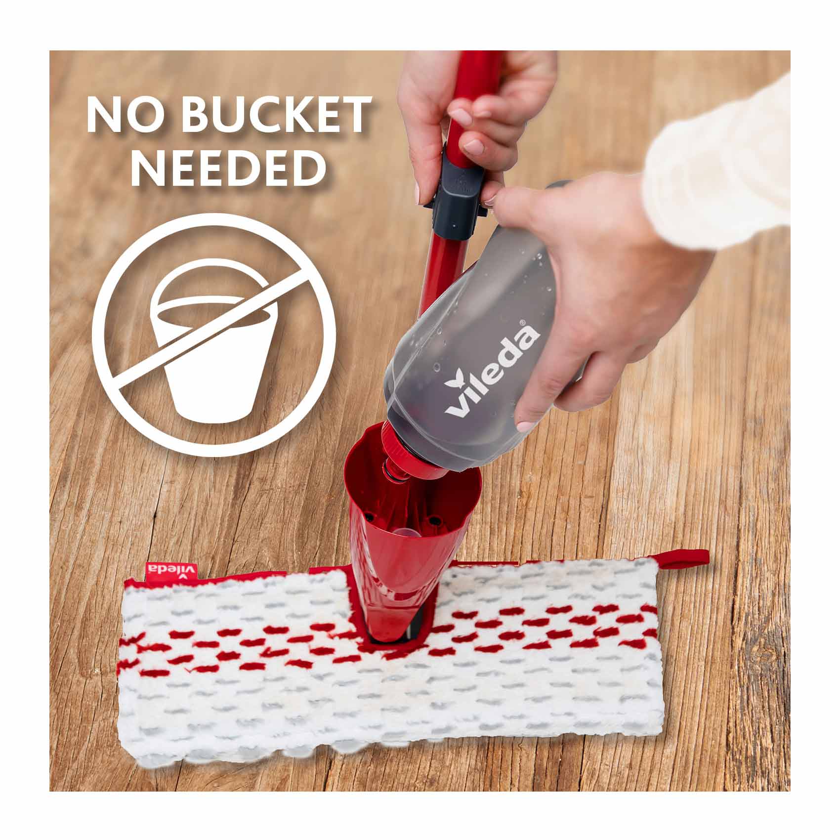 Vileda 1-2 Spray Max mop 650 ml Microfibre mop with sprayer Mop floors without a bucket Suitable for all types of flooring Reusable microfibre pad product thumbnail 2