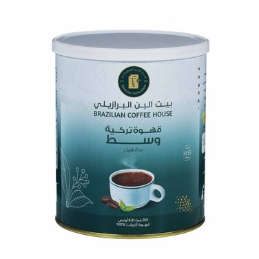 قهوة برازيلي تركية وسط مع هيل 250غرام