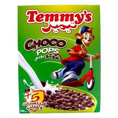 Temmy's Cereal Choco Pops Puffed Corn With Cocoa 250 Gram