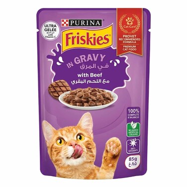 Friskies Cat Food With Beef In Gravy 85 Gram