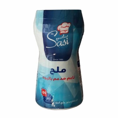 ساسي ملح طعام فاخر باليود 600 غرام