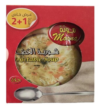 Moona Vegetable Noodle Soup 70 Gram 3 Pieces