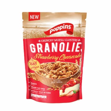 Poppins Granolies Strawberry Cheesecake Muesly Clusters 350 Gram