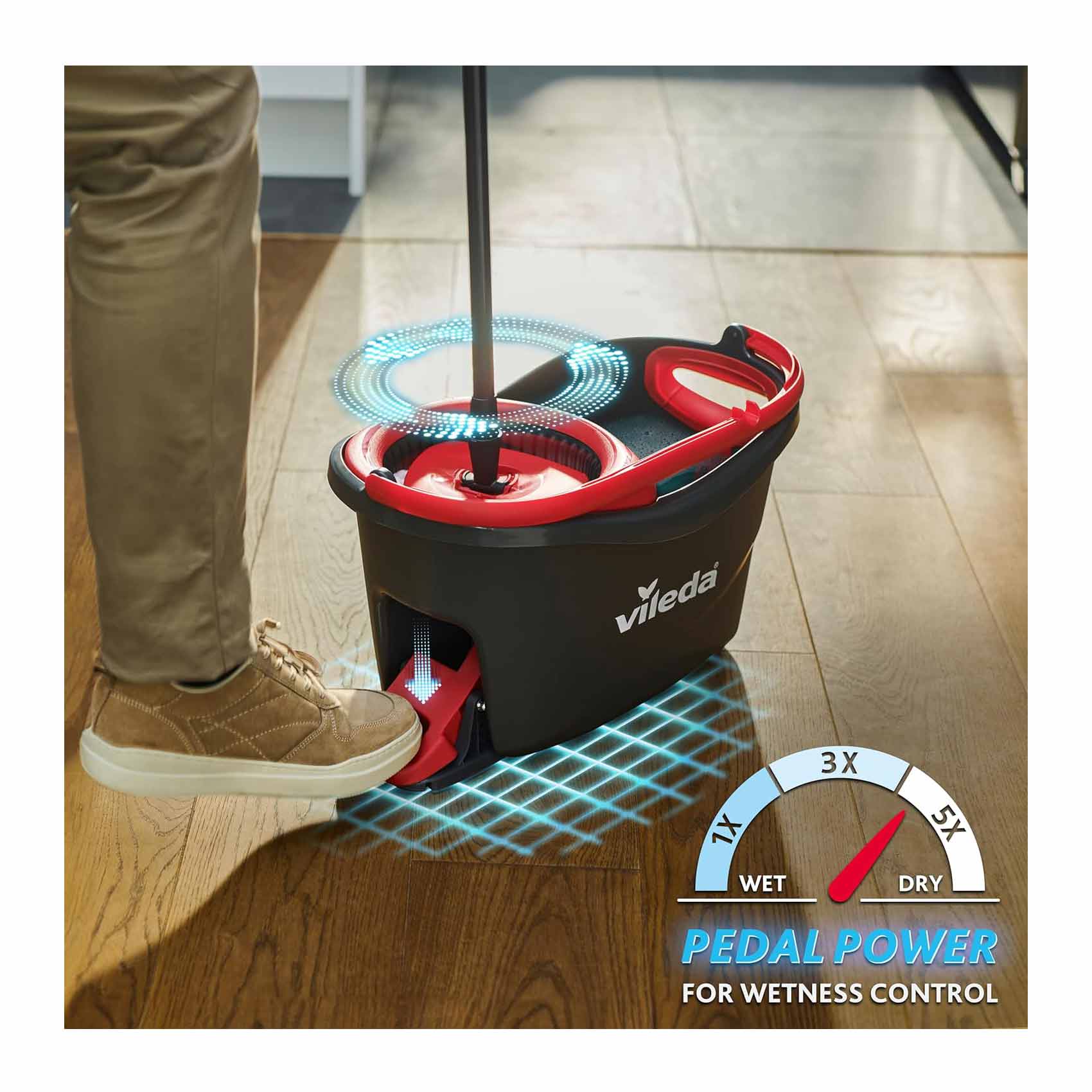 Vileda Easy Wring & Clean Turbo Rotating Mop Bucket Set with Foot Pedal product thumbnail 2