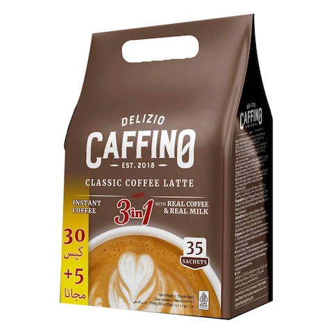 Delizio Caffino Instant Coffee Kopi Latte 3 In 1 Classic 20 Gram 35 Pieces