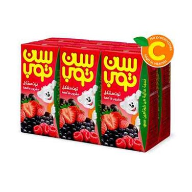 سن توب عصير توت مشكل 125 مل 6 حبات