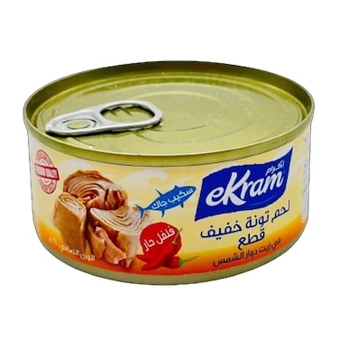 اكرام تونة بزيت دوار الشمس حار 160 غرام