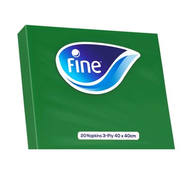 Fine Table Napkins Green 20 Sheets 3 Ply 40 x 40 Cm